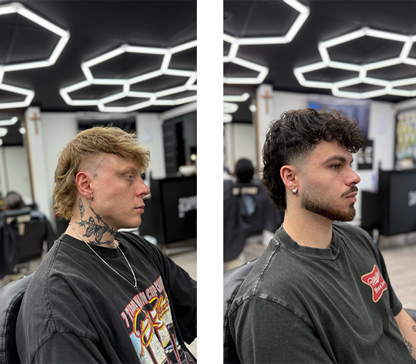 Customer getting haircut service at Dapper Barber Lounge, Vancouver.